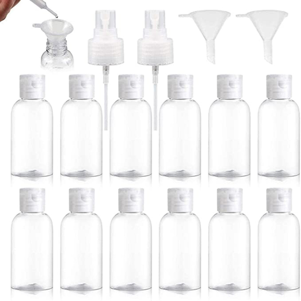 Misting Bottle Fine - Clear Plastic Empty Bottles Set Pump