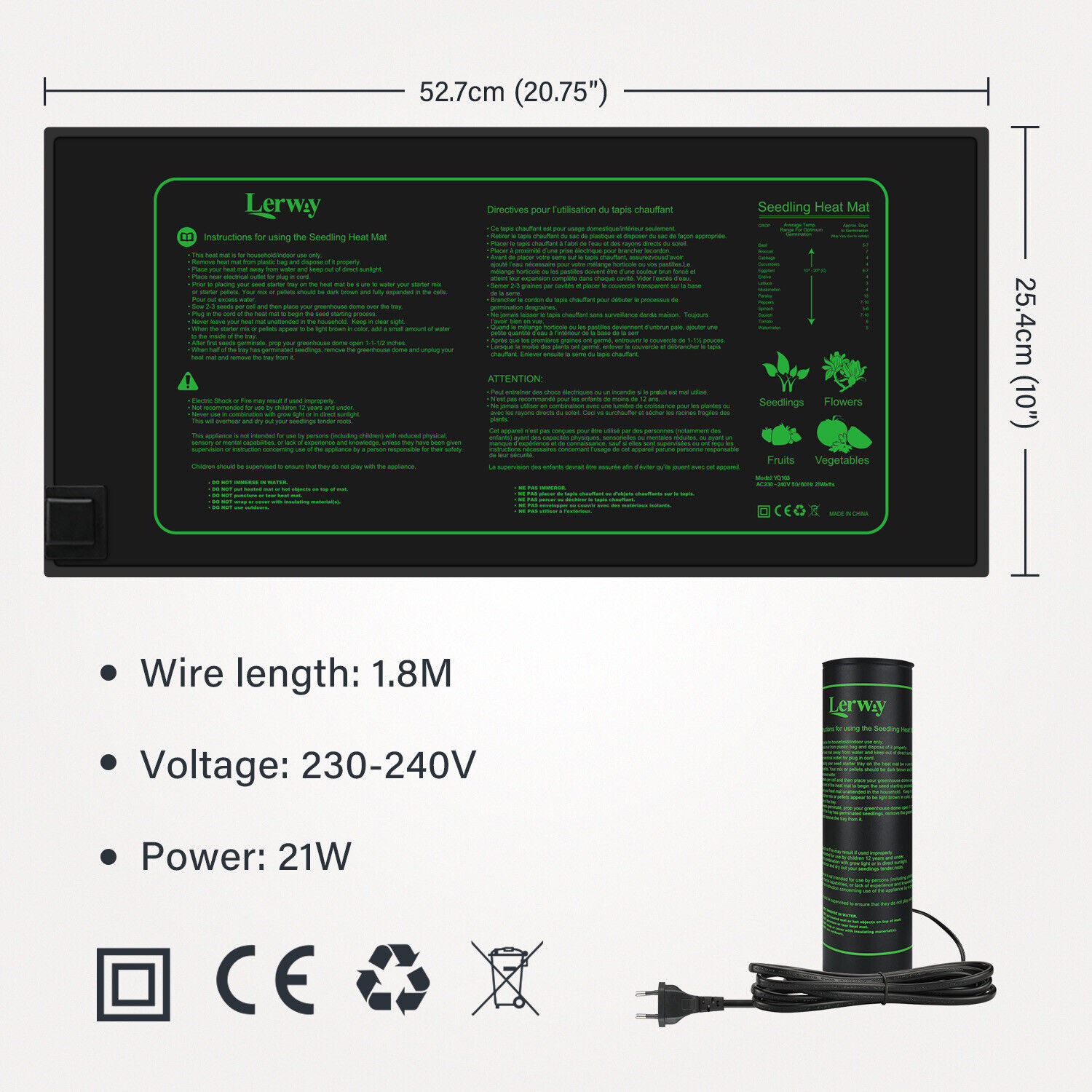LERWAY 21W Seedling Heating Ma - Heat Mat Seedling recension och pris
