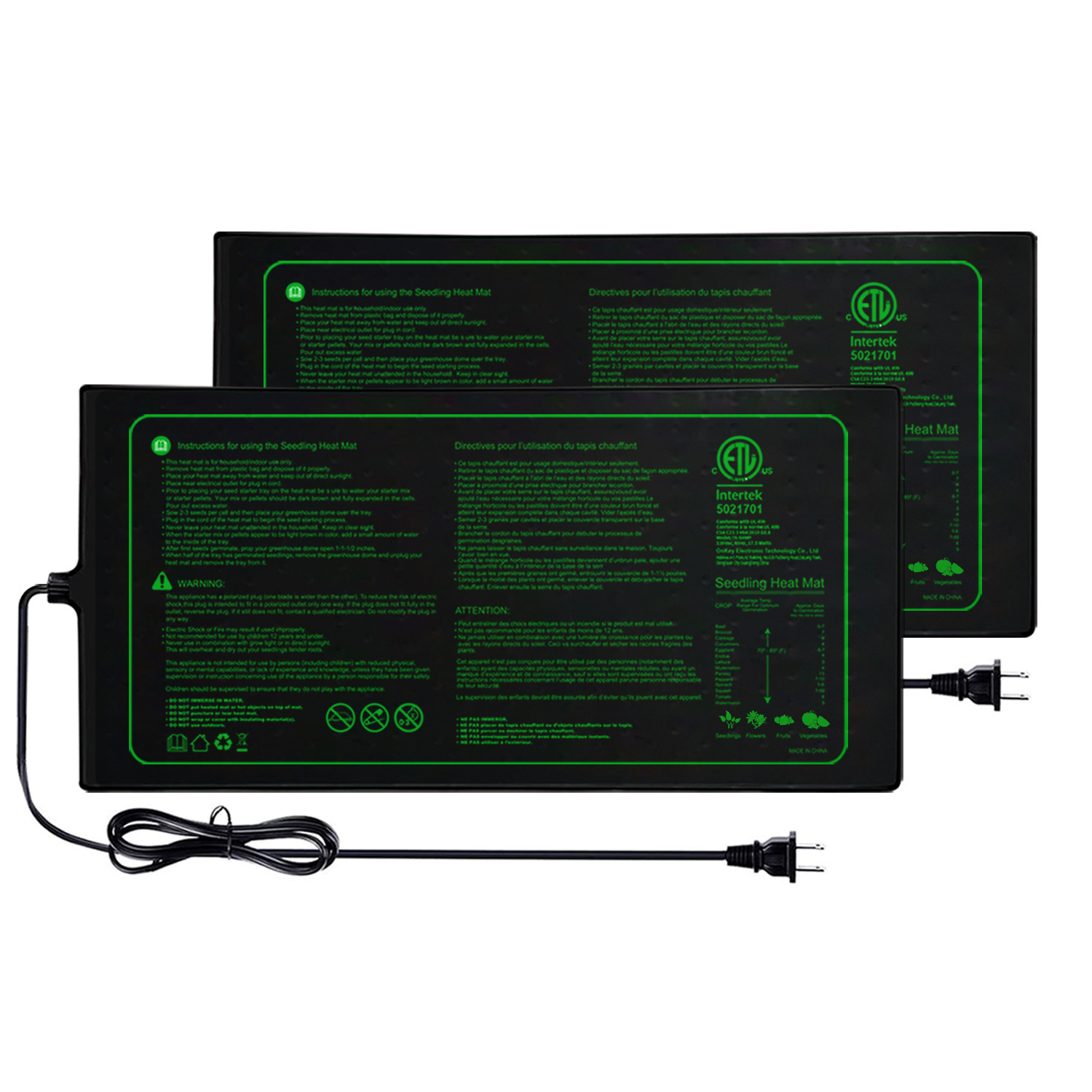 Two-pack 20x10Inch Seedling He - Heat Mat Seedling recension och pris