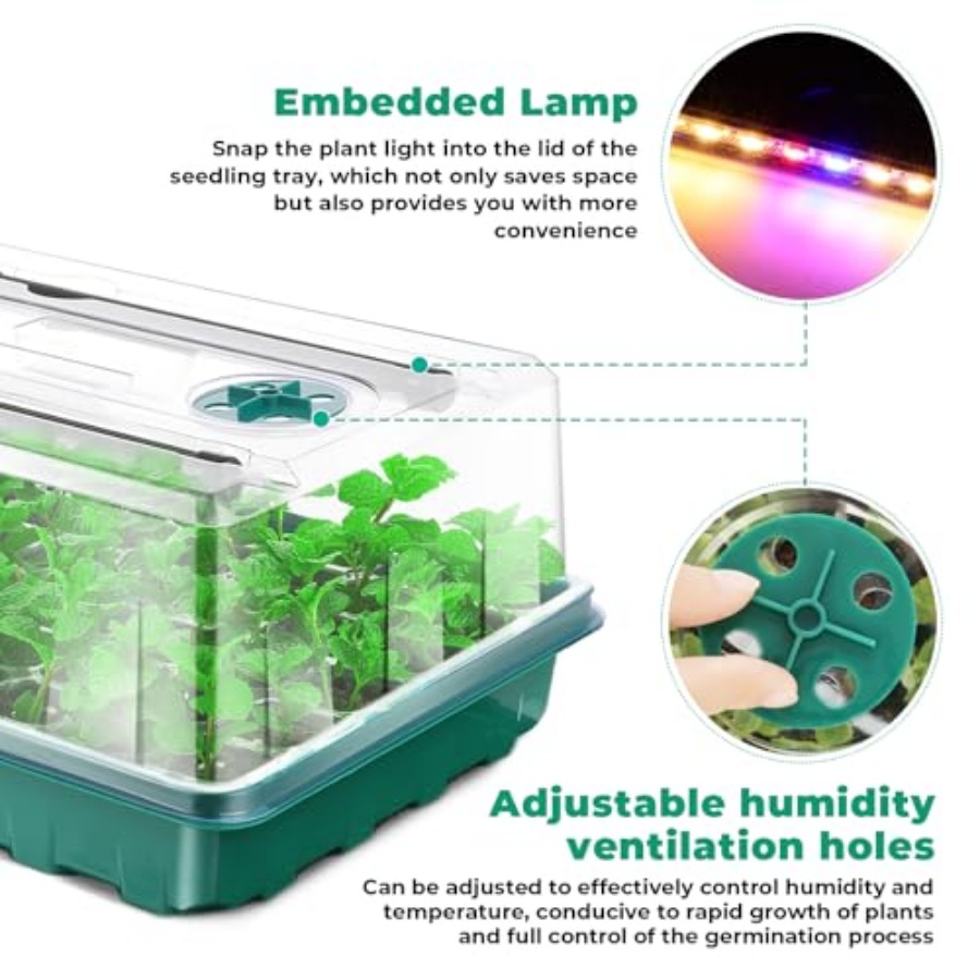 Seed Starter Tray with Grow Li - Humidity Dome Kit recension och pris
