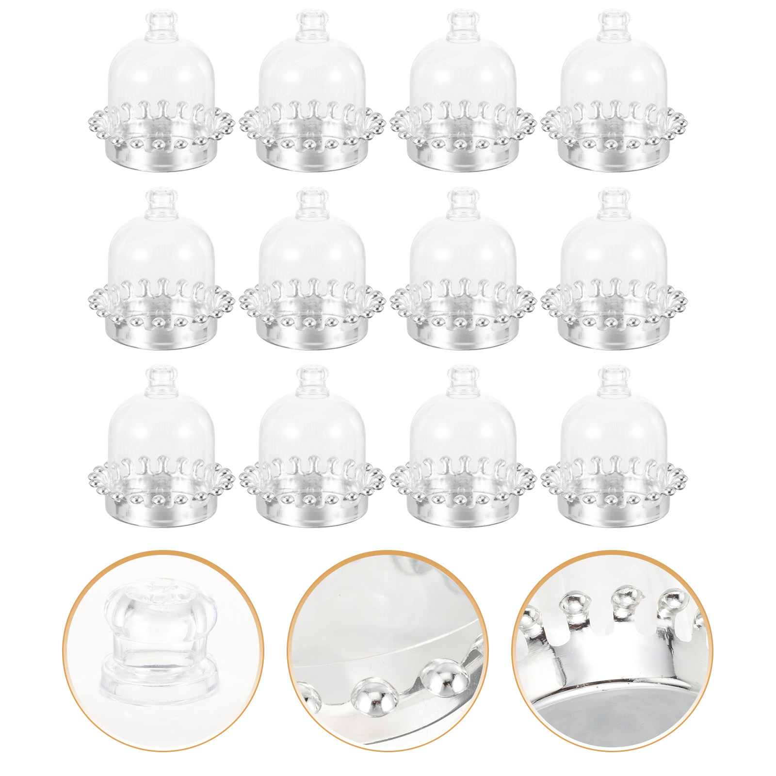 12Pcs Cake Stands Dome Cover T - Plastic Dome Clear recension och pris