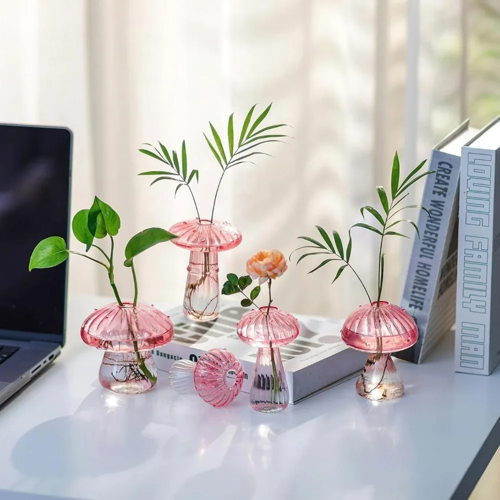 Mushroom‑Design Fluted Glass P - Propagation Station Vase recension och pris