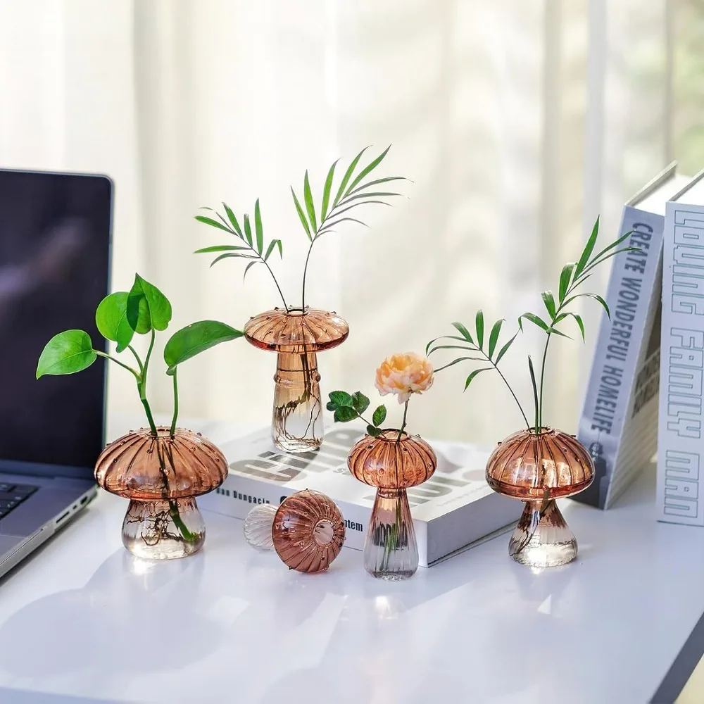 Mushroom‑Design Fluted Glass P - Propagation Station Vase recension och pris
