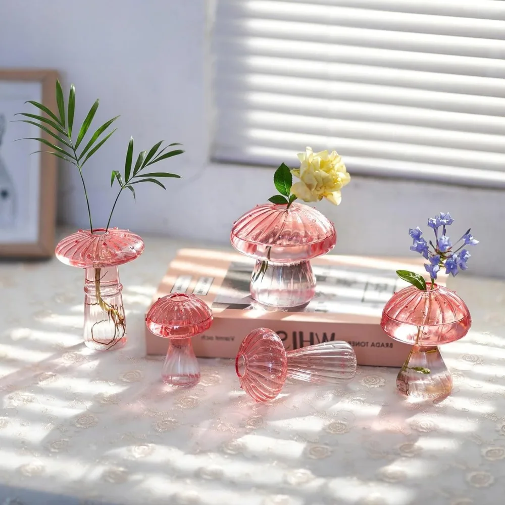 Mushroom‑Design Fluted Glass P - Propagation Station Vase recension och pris