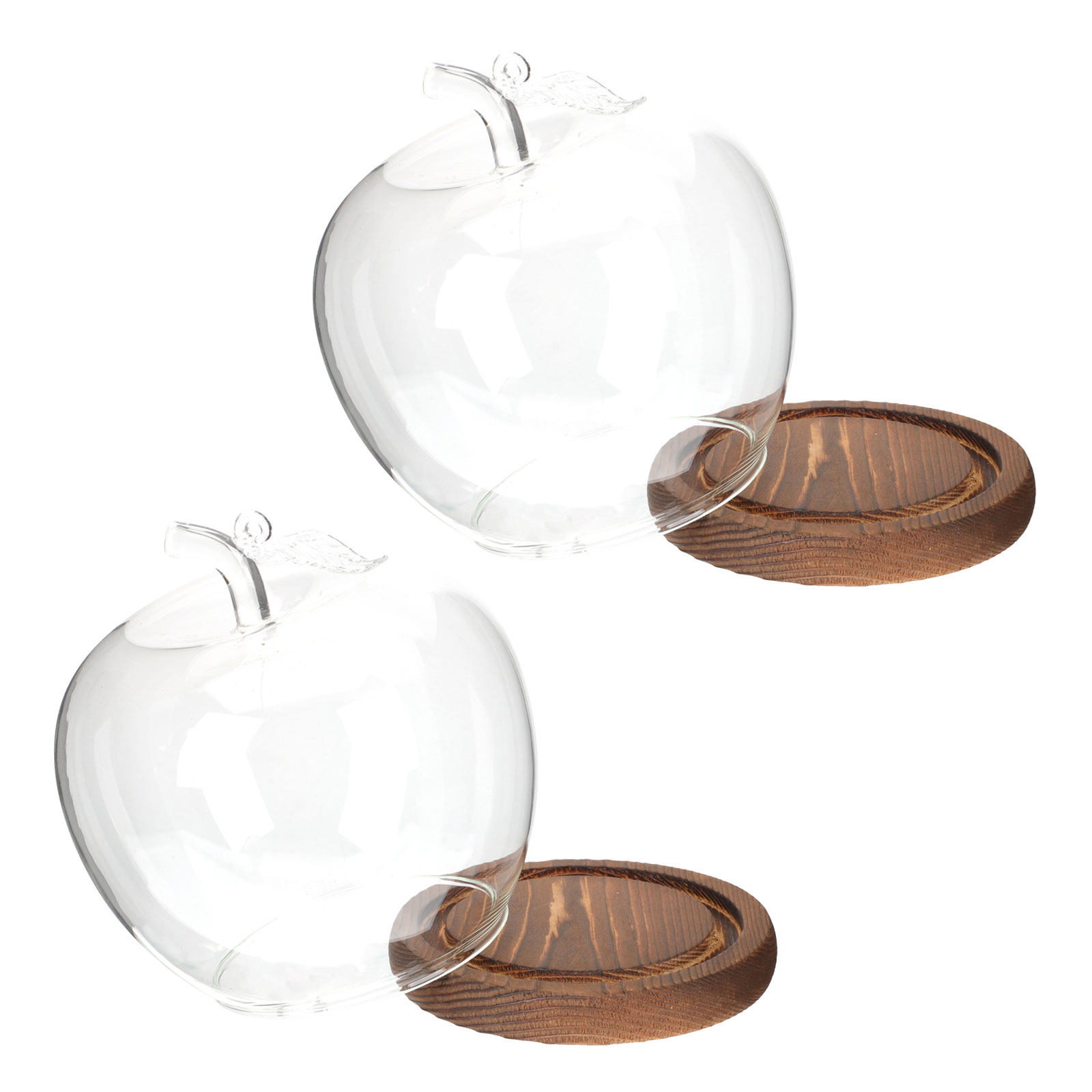 2Pcs Glass Cloche Dome with Wo - Plastic Dome Clear recension och pris