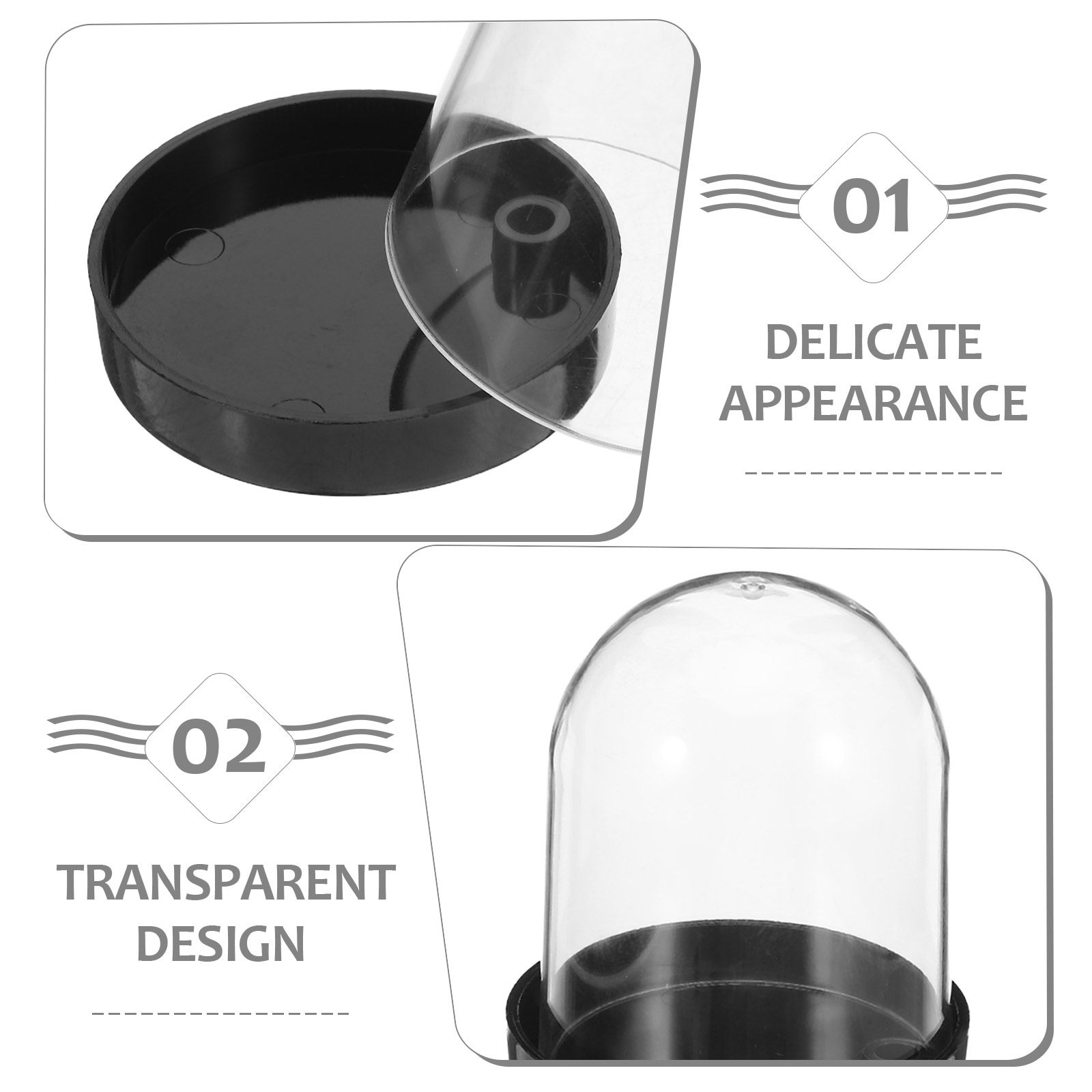 4Pcs Clear Micro Landscape Dom - Plastic Dome Clear recension och pris